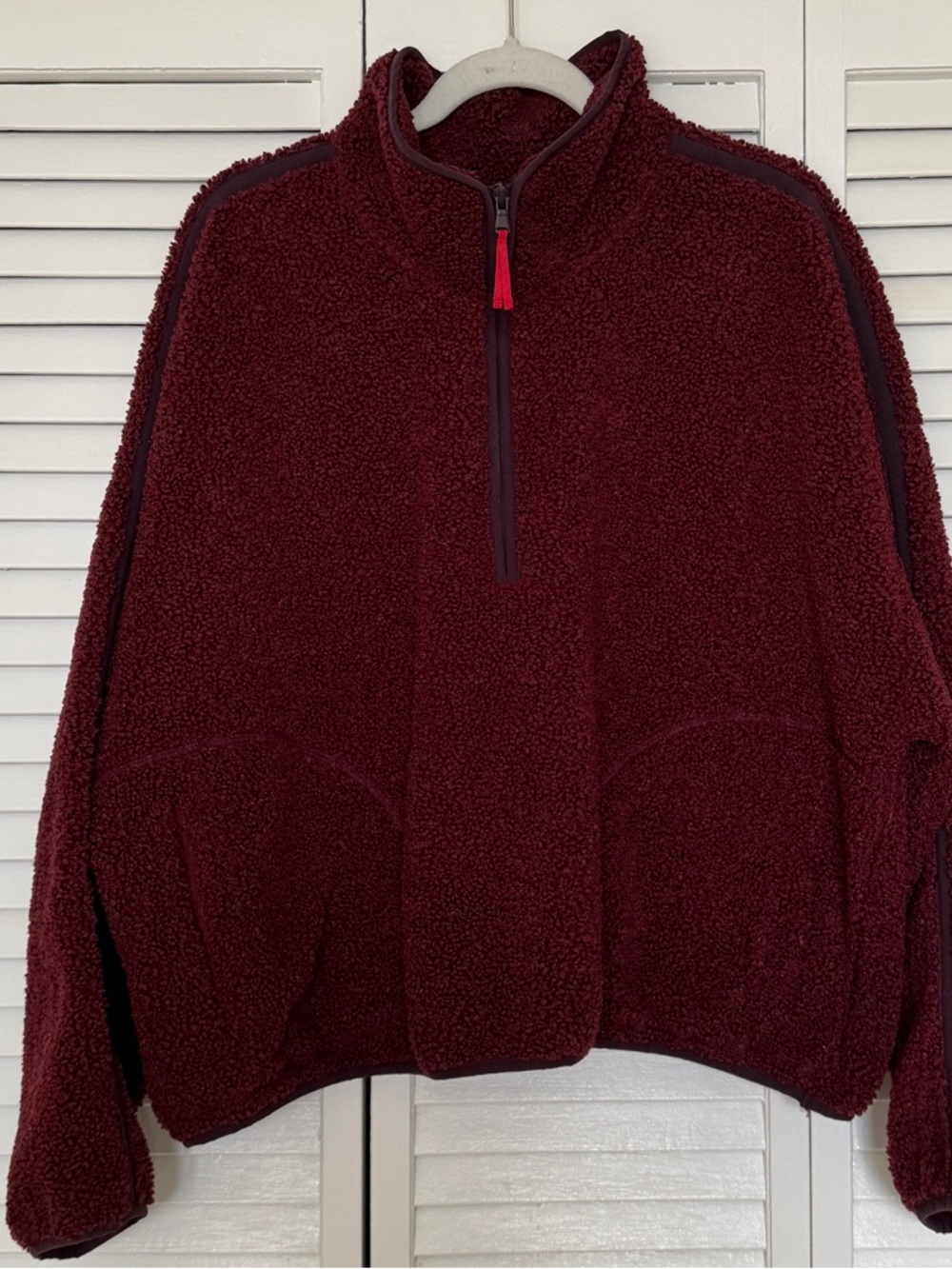 Old Navy Maroon Sherpa Quarter Zip Pullover